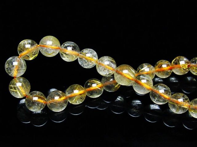 ゴールドタイチンルチルブレスレット 7mm [T171-7651]