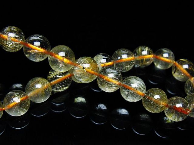 ゴールドタイチンルチルブレスレット 7mm [T171-7684]