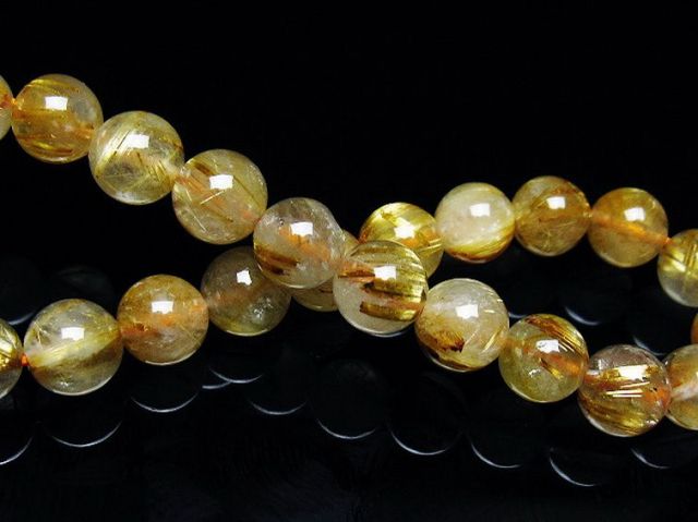 パワーストーン 天然石 ゴールドタイチンルチルブレスレット 7mm