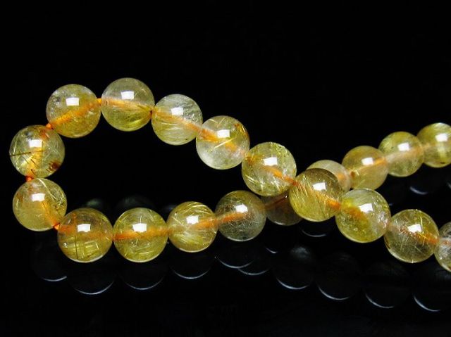 ゴールドタイチンルチルブレスレット 7mm [T171-7697]