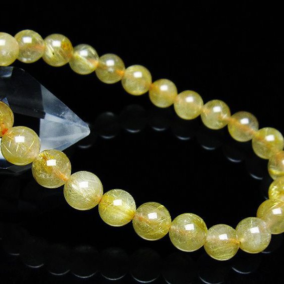 ゴールドタイチンルチルブレスレット 7mm [T171-7706]