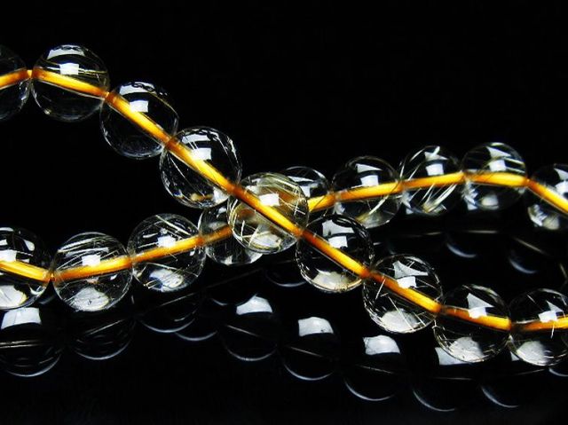 ゴールドタイチンルチルブレスレット 8mm [T171-7719]