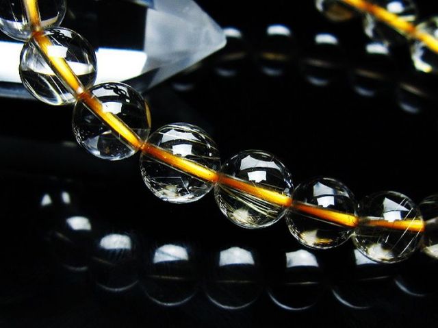 ゴールドタイチンルチルブレスレット 8mm [T171-7719]