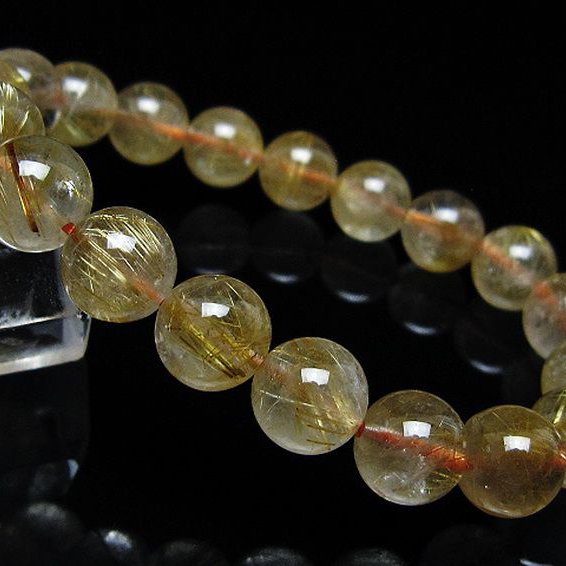 ゴールドタイチンルチルブレスレット 10mm [t171-8708]