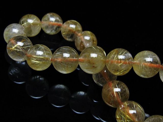 ゴールドタイチンルチルブレスレット 10mm [t171-8708]