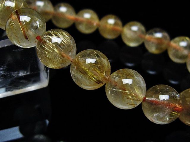 ゴールドタイチンルチルブレスレット 10mm [t171-8708]