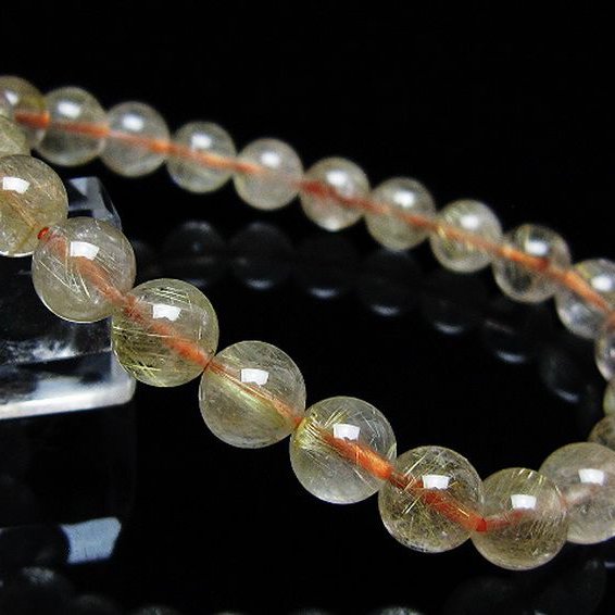 ゴールドタイチンルチルブレスレット 8mm [t171-8711]