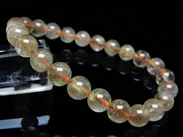 ゴールドタイチンルチルブレスレット 8mm [t171-8711]
