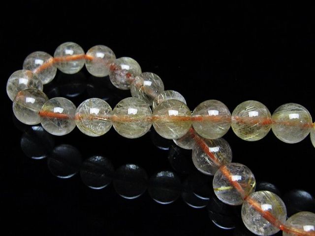 ゴールドタイチンルチルブレスレット 8mm [t171-8711]
