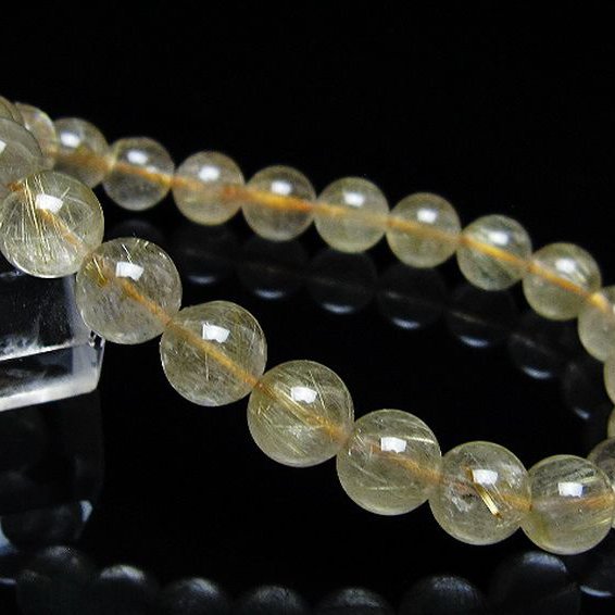 ゴールドタイチンルチルブレスレット 8mm [t171-8717]