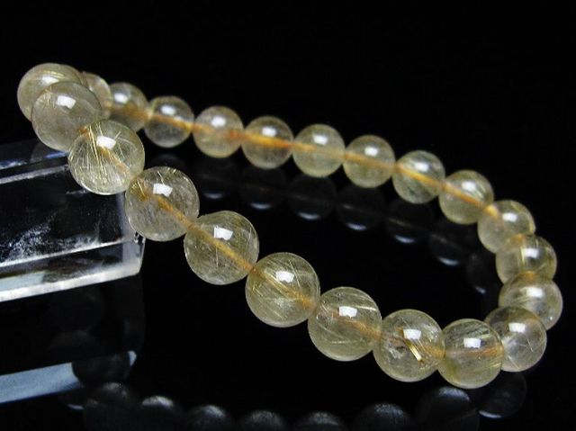 ゴールドタイチンルチルブレスレット 8mm [t171-8717]