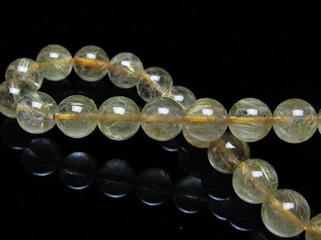 ゴールドタイチンルチルブレスレット 8mm [t171-8717]