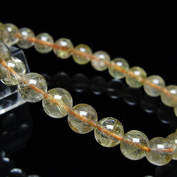 ゴールドタイチンルチルブレスレット 7mm [t171-8721]