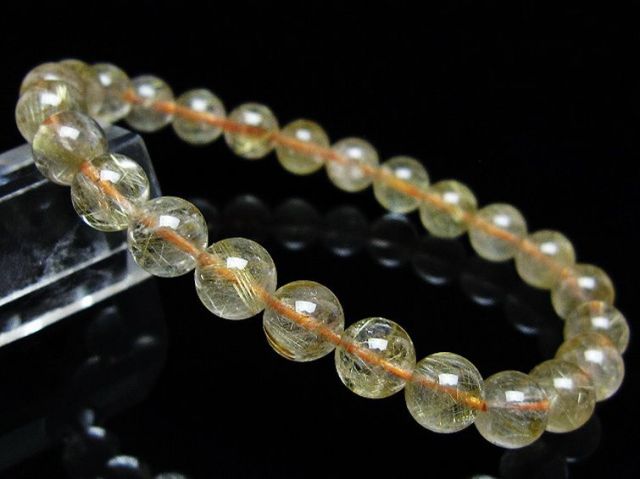 ゴールドタイチンルチルブレスレット 7mm [t171-8721]
