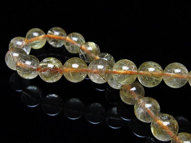 ゴールドタイチンルチルブレスレット 7mm [t171-8721]