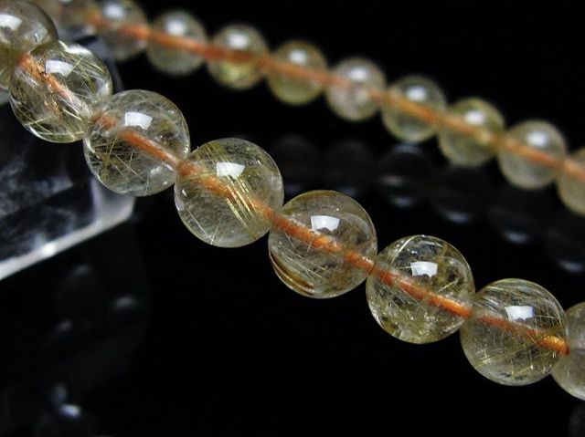 ゴールドタイチンルチルブレスレット 7mm [t171-8721]