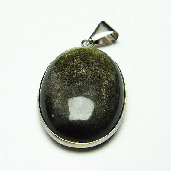 ゴールドキャッツアイオブシディアンペンダント[T174-2051]