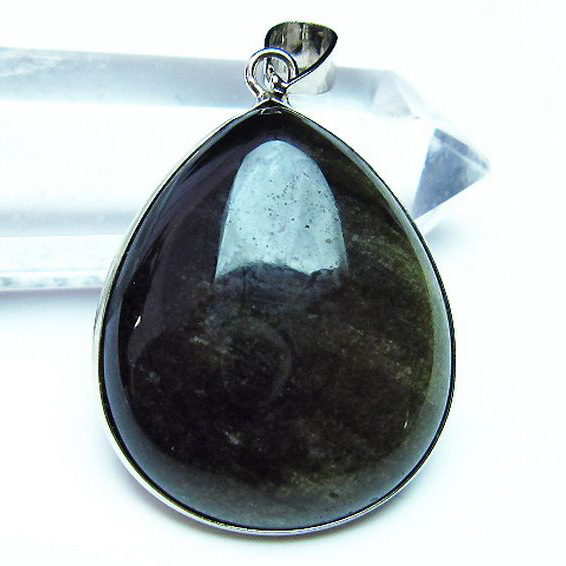 ゴールドキャッツアイオブシディアンペンダント[T174-2145]