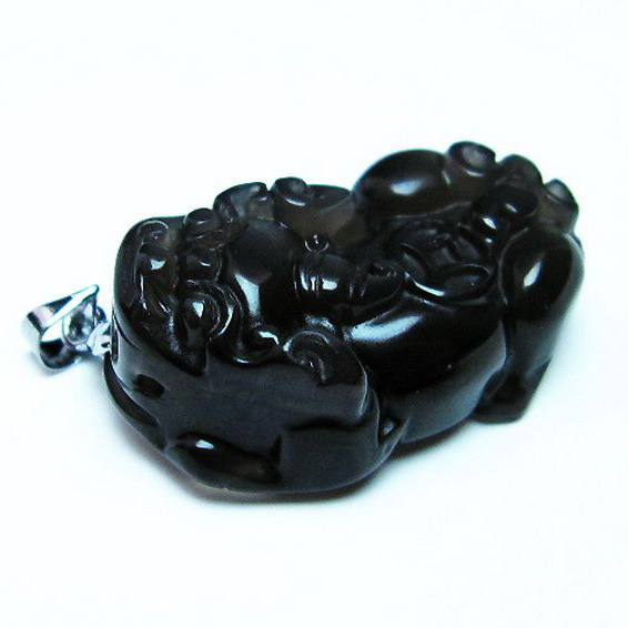 キャッツアイオブシディアンヒキュウペンダント[T174-2150]