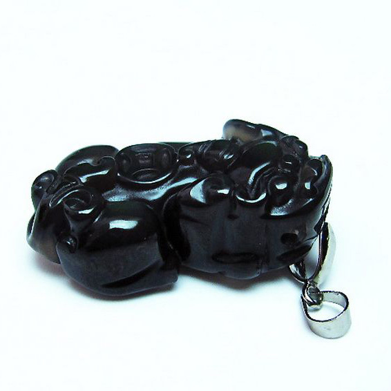 キャッツアイオブシディアンヒキュウペンダント[T174-2158]