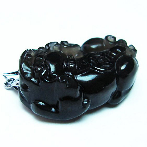 キャッツアイオブシディアンヒキュウペンダント[T174-2167]