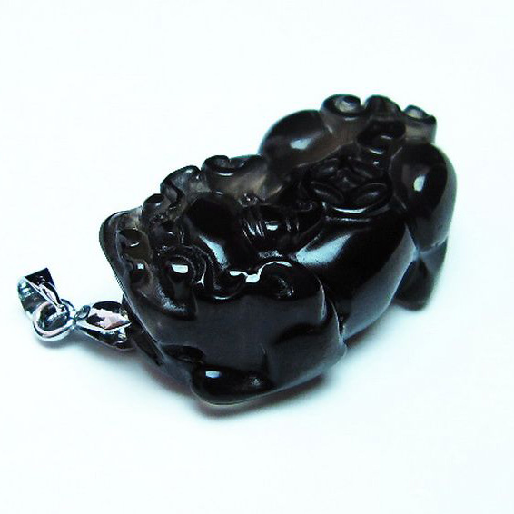 キャッツアイオブシディアンヒキュウペンダント[T174-2169]