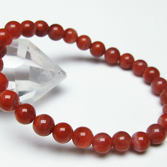 レッドアゲート 赤メノウ ブレスレット7mm[T187-1661]