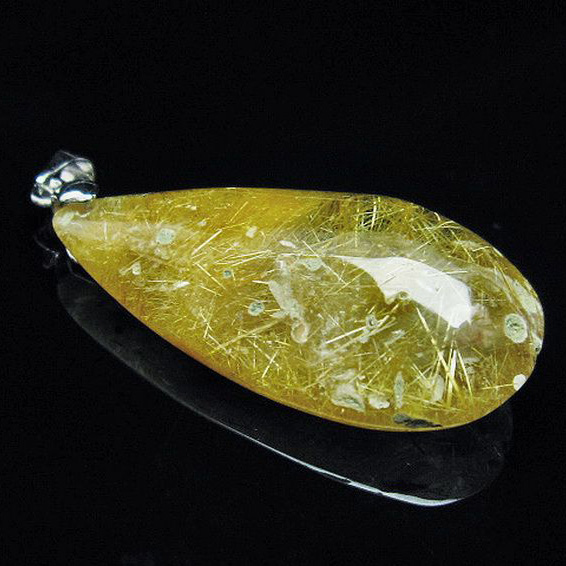 放射ルチルクォーツ（金針ルチル水晶）ペンダント[T191-1153]