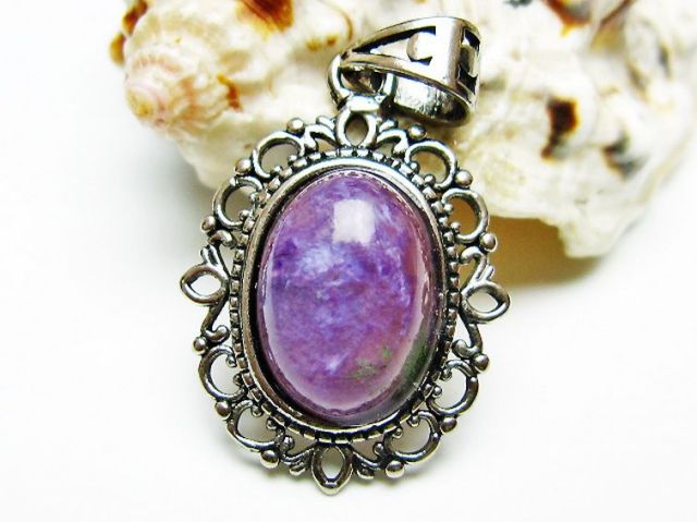 パワーストーン 天然石 チャロアイトペンダント[T210-2954]