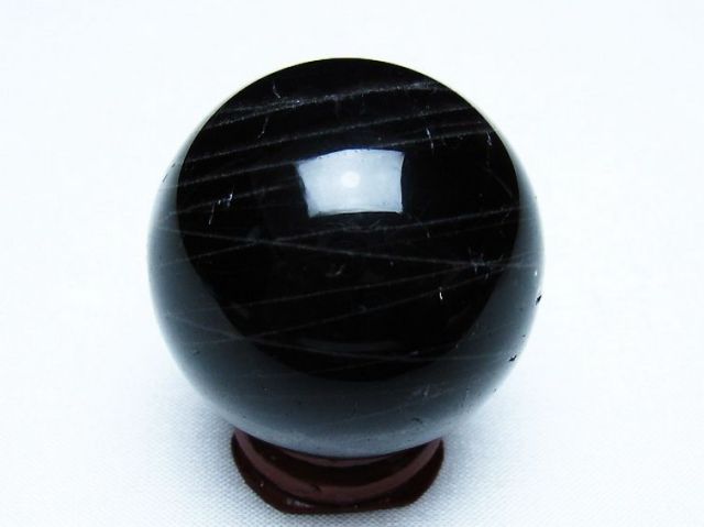 パワーストーン 天然石 モリオン 純天然 黒水晶 丸玉 40mm [T220-9268]