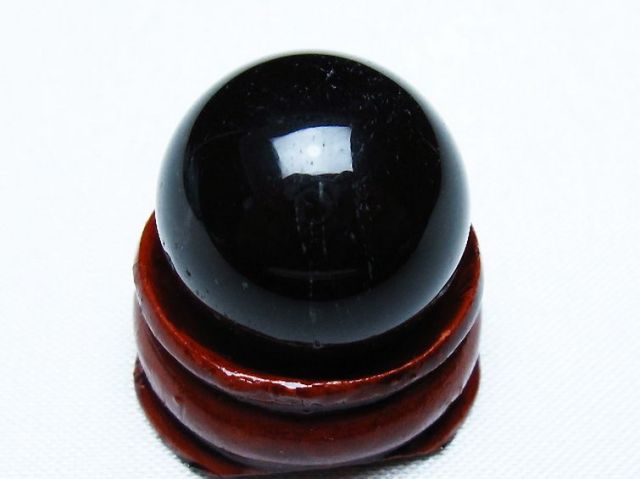 パワーストーン 天然石 モリオン 純天然 黒水晶 丸玉 20mm [T220