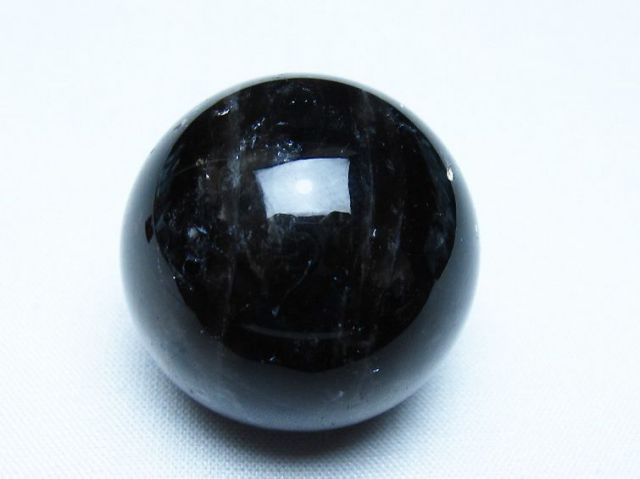 モリオン 純天然 黒水晶 丸玉 34mm [t220-9862]