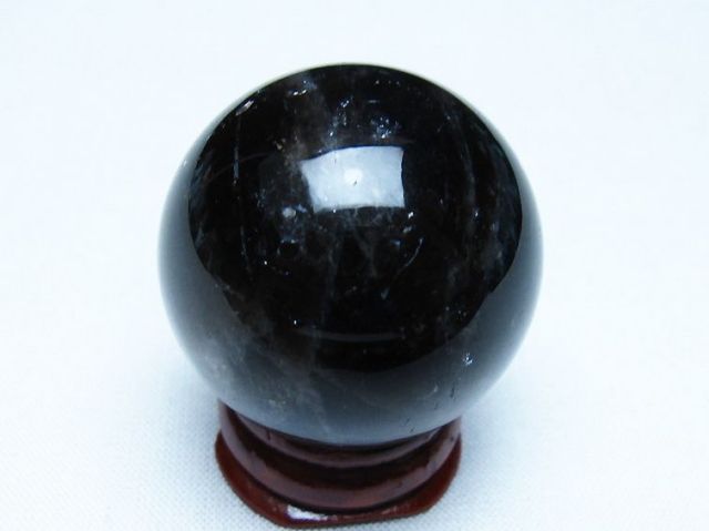 モリオン 純天然 黒水晶 丸玉 34mm [t220-9862]