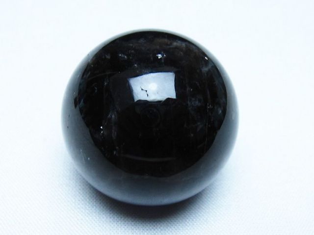 モリオン 純天然 黒水晶 丸玉 34mm [t220-9865]