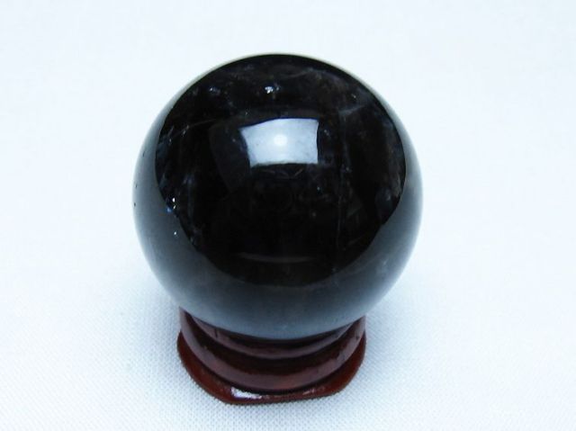 モリオン 純天然 黒水晶 丸玉 34mm [t220-9865]