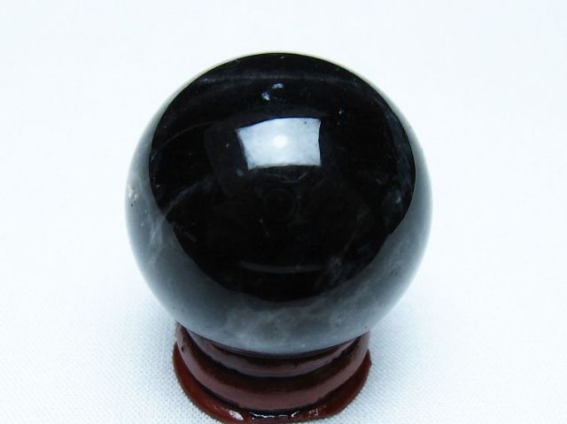 モリオン 純天然 黒水晶 丸玉 34mm [t220-9874]