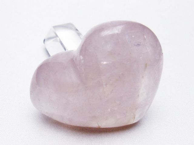 パワーストーン 天然石 ローズクォーツハート置物[T225-8340]