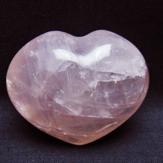 ローズクォーツハート置物 [t225-8687]