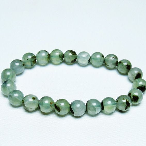 パワーストーン 天然石 ルチル入りプレナイトブレスレット 9mm [T228-4499]