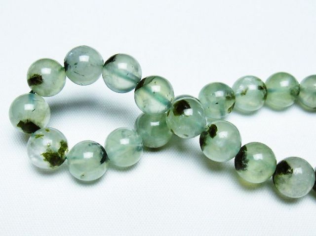 パワーストーン 天然石 ルチル入りプレナイトブレスレット 9mm [T228-4499]