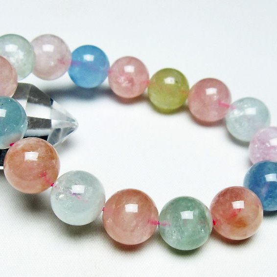 MIXベリルブレスレット 緑柱石 9mm [T237-4267]