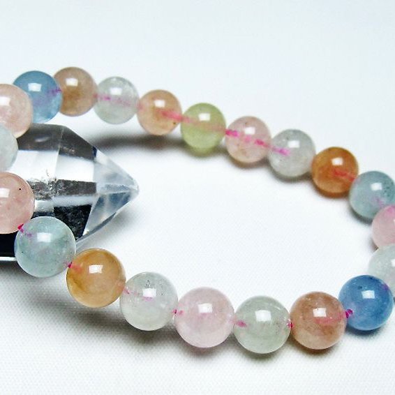 MIXベリルブレスレット 緑柱石 9mm [T237-4276]