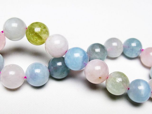 MIXベリルブレスレット 緑柱石 10mm [T237-4283]