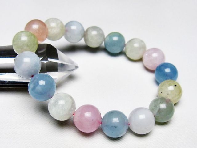 MIXベリルブレスレット 緑柱石 13mm [T237-4317]