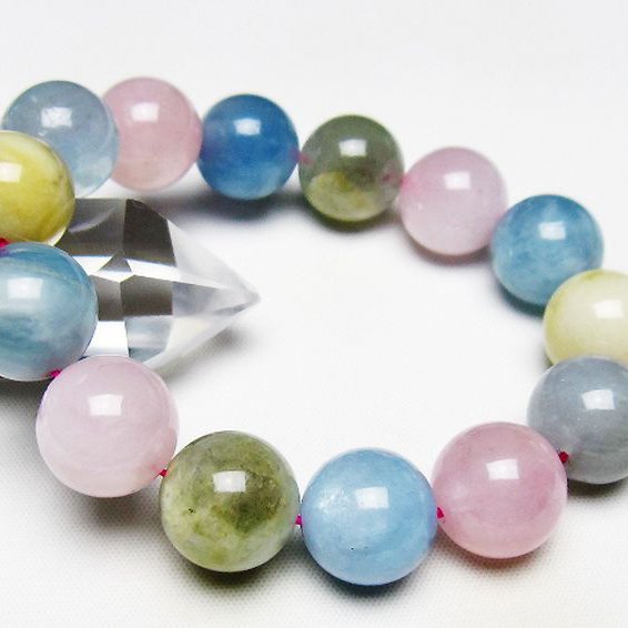 MIXベリルブレスレット 緑柱石 15mm [T237-4339]