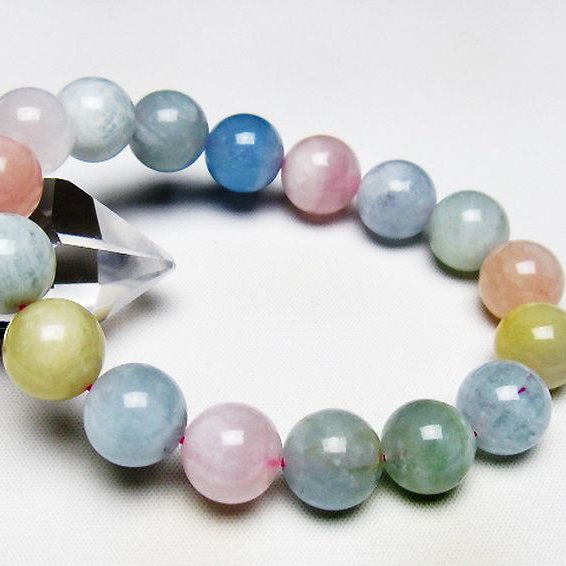 MIXベリルブレスレット 緑柱石 13mm [T237-4354]