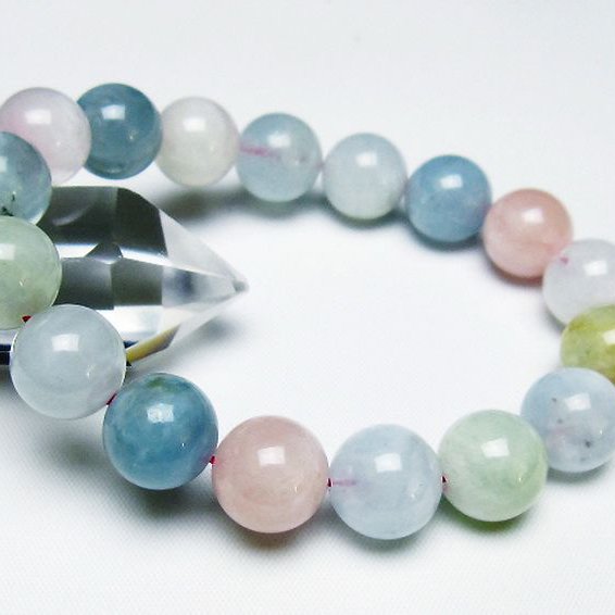 MIXベリルブレスレット 緑柱石 13mm [t237-4643]