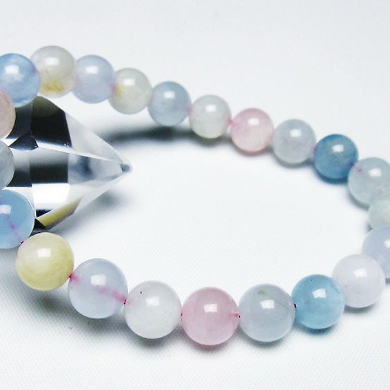 MIXベリルブレスレット 緑柱石 9mm [t237-4715]