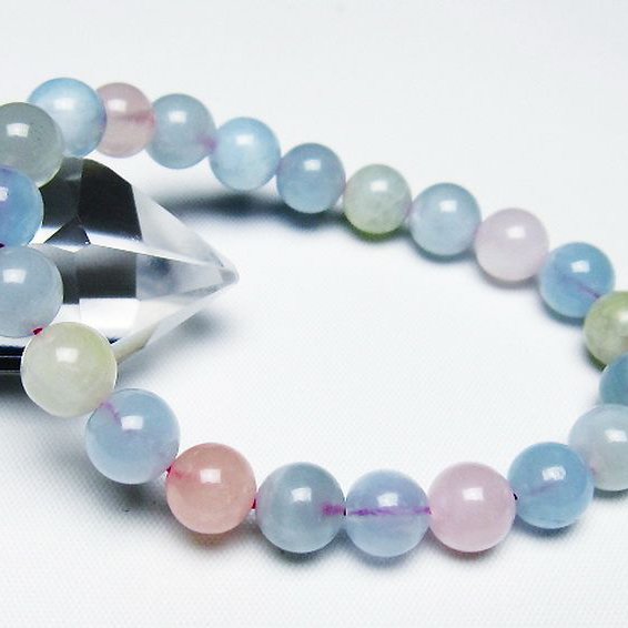 MIXベリルブレスレット 緑柱石 9mm [t237-4759]