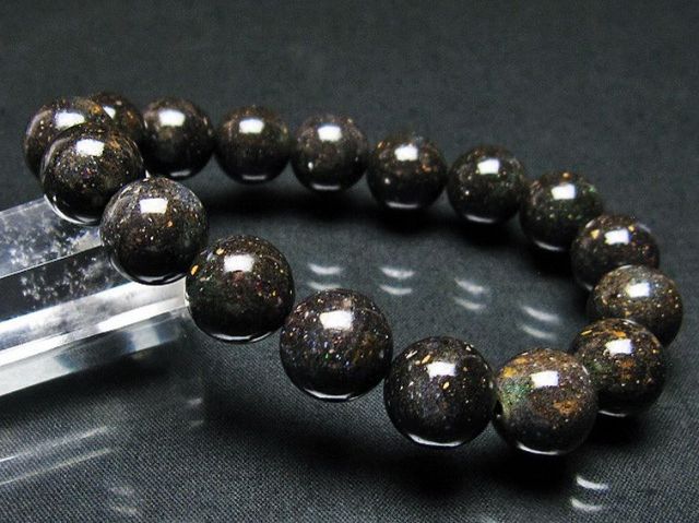 ブラックオパールブレスレット12mm[T249-4057]